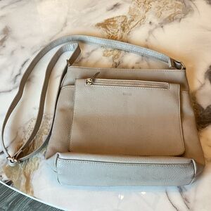 Roots Crossbody Bag in Light Gray